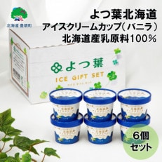 よつ葉北海道アイスクリームカップ(バニラ)6個北海道産乳原料100%[No.5891-0578]