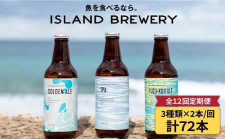 【全12回定期便 】【ISLAND BREWERY】魚に合うクラフトビール 3種飲み比べ 6本セット (ゴールデンエール/IPA/柚子)[JED020]