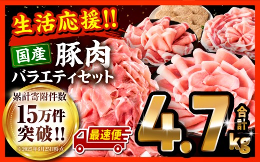 【最速便】大満足豚肉ロースバラエティセット4.7kg_M132-104-UP-2W