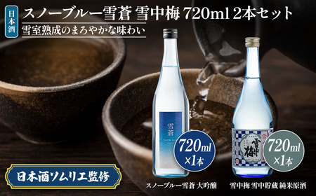 スノーブルー雪蒼 雪中梅 日本酒 720ml×2本セット 日本酒