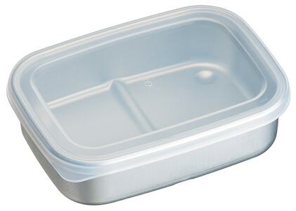 保存容器 アルミ保存容器 500ml 小 アルミ 急速 冷凍 浅型 蓋付き 日本製 AKH2〈スケーター株式会社〉   4-052