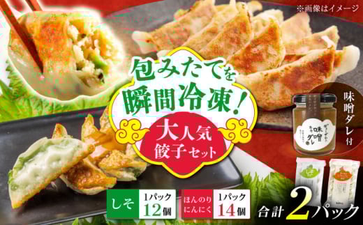 【計2パック】餃子屋ヒロの大人気餃子セット＋特製味噌ダレ付【餃子屋ヒロ】開成町 餃子 点心 惣菜 冷凍 [BDAS009-1]