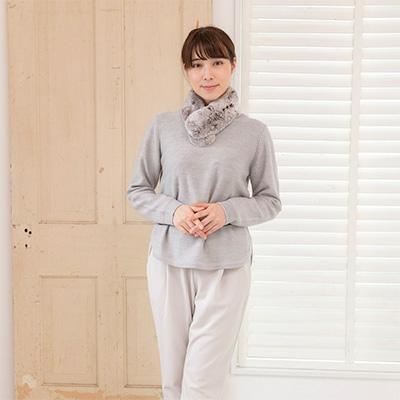 ふるさと納税 御坊市 選び抜かれた極上の肌触り　レッキスラビット　スノートップ染めチョーカー　ブラウン |  | 01
