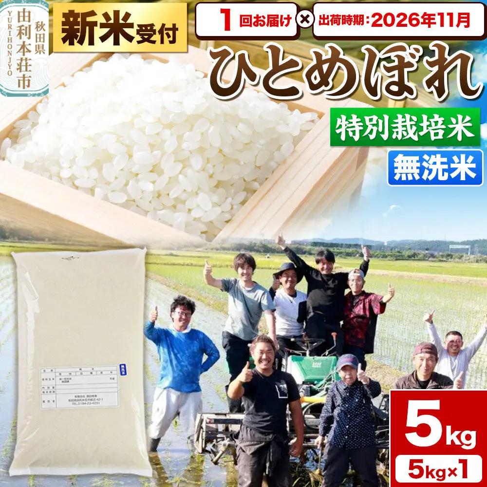《新米予約》令和8年産【無洗米】特別栽培米 ひとめぼれ 5kg 秋田県産【2026年11月出荷】 [ひとめぼれ 米 お米 白米 精米 無洗米 特別栽培米 ブランド米 食卓 秋田県産 秋田県 由利本荘市]