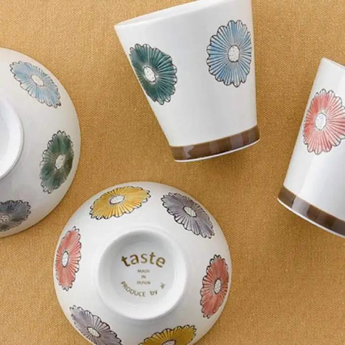 【波佐見焼】フラワー くらわんか 茶碗・カップ 各2色 計4点セット 食器 皿 【新生和】 [DE12] 波佐見焼
