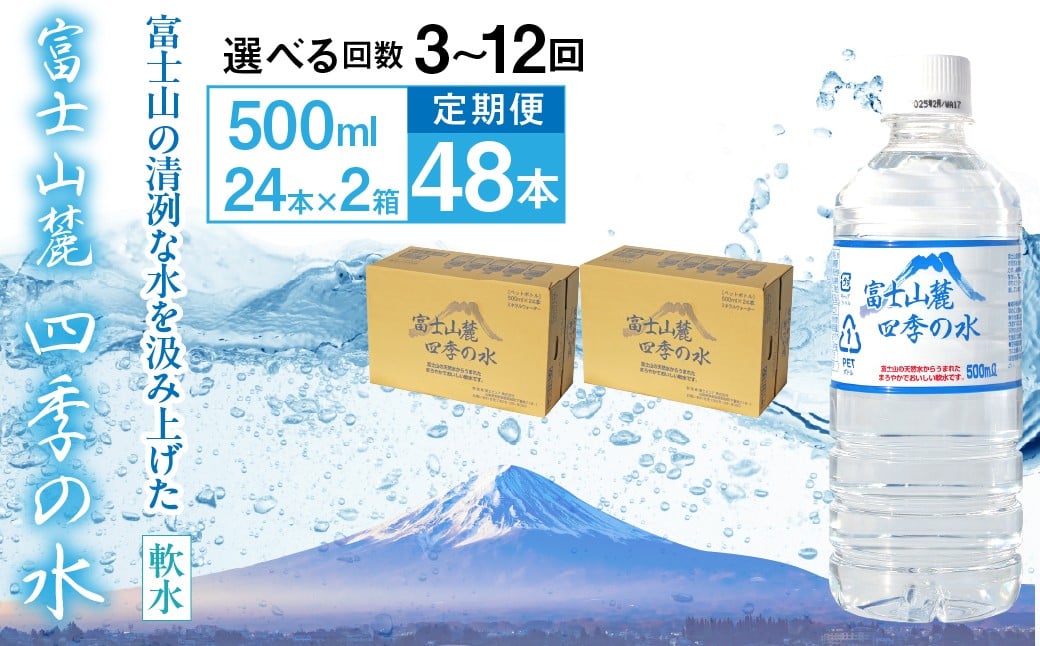 
            【選べる定期便（3～12回）】富士山麓 四季の水／500ml×2箱・ミネラルウォーター
          