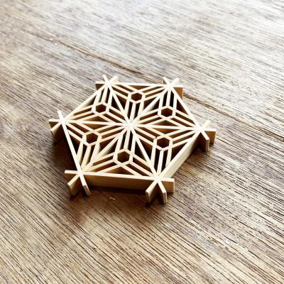 ふるさと納税 恵那市 組子職人が作るコースター(八重桜)1枚