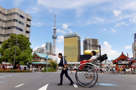 浅草人力車の一番の老舗！浅草観光人力車乗車チケット【２名様９０分コース】
