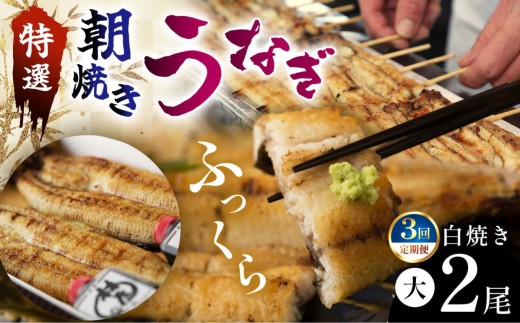 【定期3回】特選ふっくら朝焼きうなぎ 林屋（白焼き大２尾）| 特選ふっくら朝焼きうなぎ 林屋 白焼き 特選白焼き 白焼きうなぎ 高級林屋 ふるさと 納税 栃木県 那珂川町 送料無料