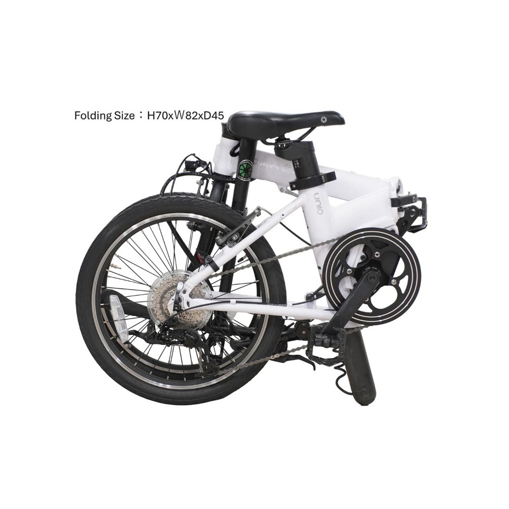 DAHON 電動アシスト折りたたみ自転車 UNIO【White Lily（ホワイトリリー）】20インチ 9段変速 ミッドシップモーター武田産業│ダホン 長距離対応 通勤 通学 e-bike 電動自転車