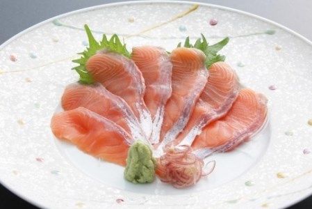 ビワサーモン堪能セット2【刺身（昆布締め）60g×8・ユッケ（いくら・胡麻入り）60g×8・姿塩焼き2匹×4】