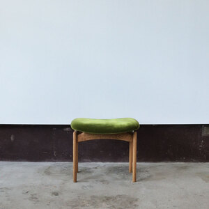 スツール 01 モケットグリーン　インテリア 椅子 イス 木製 オットマン デザイン オリジナル 家具 兵庫県 小野市