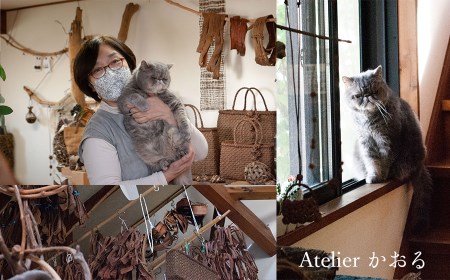 ねこのおもちゃ　メザシセット　【赤系】　アトリエかおる