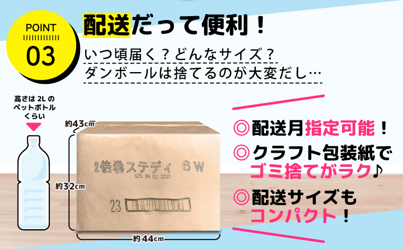 【2026年8月発送】 トイレットペーパー 48ロール ダブル 2倍巻き 6ロール 8パック 96ロール 相当 無香料 長持ち 沼津 鶴見製紙 10000円以下