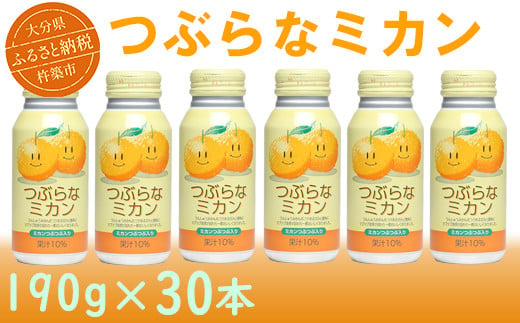 【12月24日決済分まで年内発送】つぶらなミカン 30本 190g ／ つぶらな つぶらなミカン ジュース 清涼飲料水 人気 子供 おすすめ 果汁飲料 ご当地ジュース ミカン みかん 蜜柑 飲料 30本 詰めあわせ ギフト プレゼント セット 贈答 家庭用 JAフーズおおいた ＜131-103_6＞