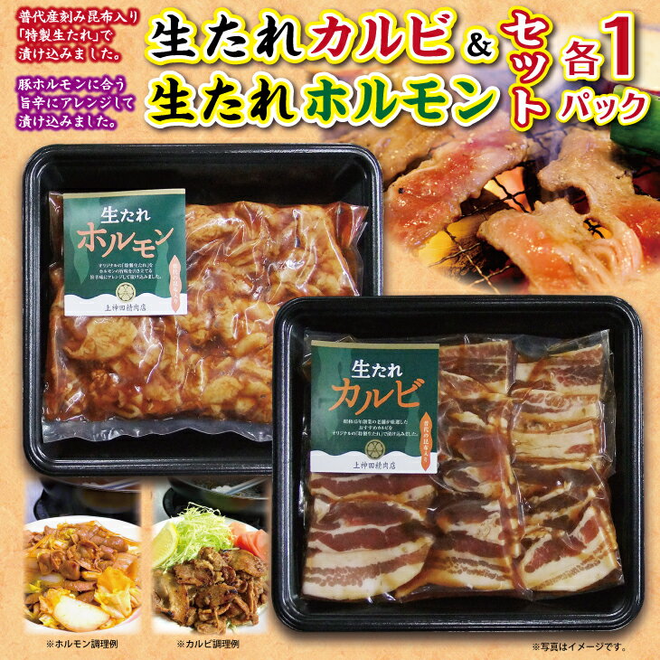 普代の昆布でお肉もよろコンブ♪生たれカルビ(300g)＆生たれホルモン(450g)各1セット 焼肉用