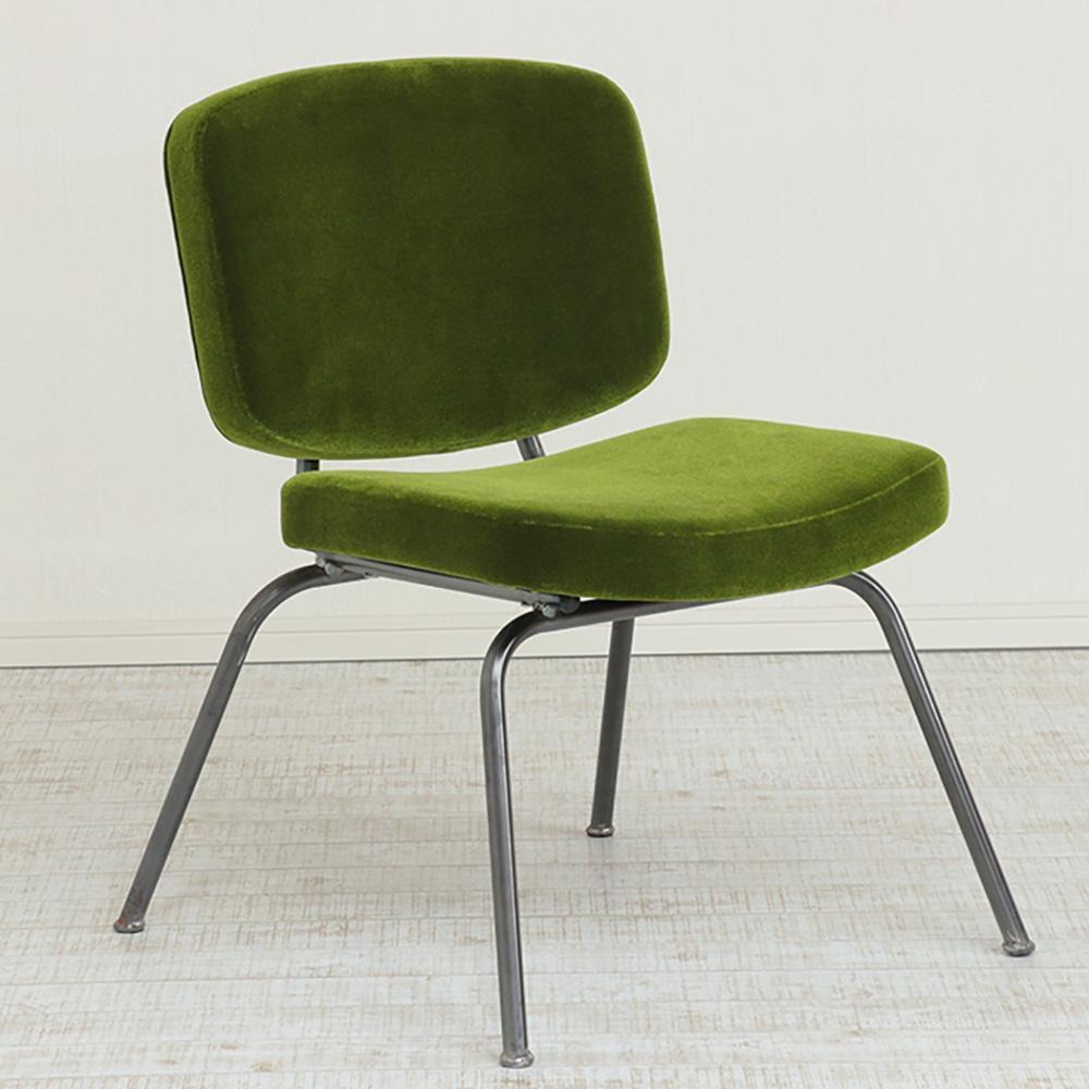 アイアンモケットダイニングチェア【グリーン】  	Z122VC02