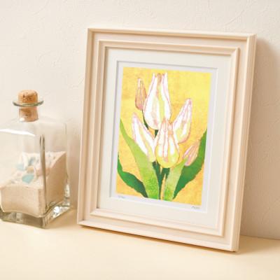 ふるさと納税 茨木市 イラスト作家「菜生」アートフレーム〈チューリップC〉花 |  | 02