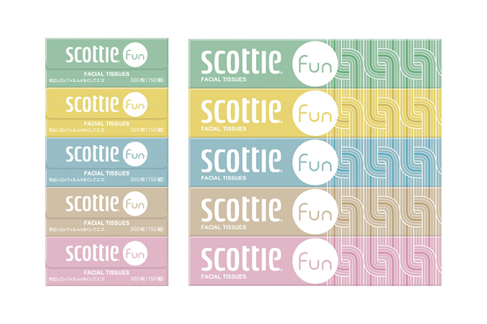 《4ヶ月ごとに3回お届け》定期便 ティッシュペーパー スコッティ ティシュー ファン 150組 5箱×12パック