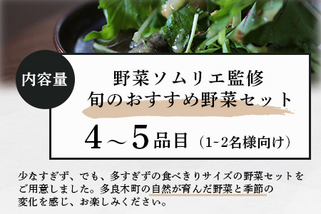 【数量限定】野菜ソムリエ 監修 旬の おすすめ 野菜 セット ４?5品 (1?2名様向け) 野菜 獲れたて 直送 旬 熊本県 多良木町 調味料 024-0801