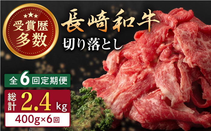 
【全6回定期便】長崎和牛 切り落とし 約400g （カタ、モモ、バラ、ロース、スネのいずれか）【合同会社肉のマルシン】 [QBN047]
