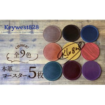 ふるさと納税 碧南市 【9色から選べるカラー】レザーコースター 5枚H179-005
