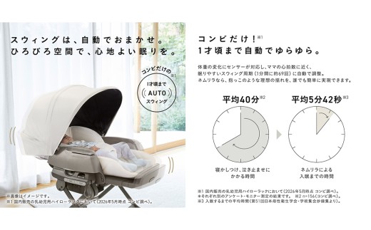 【コンビ】ネムリラ AT plus NS スノーホワイト（WH）120069 コンビ Combi 電動 スウィング ベビーラック ハイローベッド ハイローラック ハイローチェア