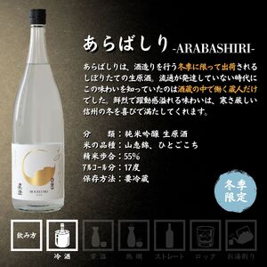 日本酒 純米吟醸生原酒 に見比べ 季節の真澄 あらばしり あらばしり樽酒 1800ml 2本 冬季限定 地酒 信州 長野県富士見町
