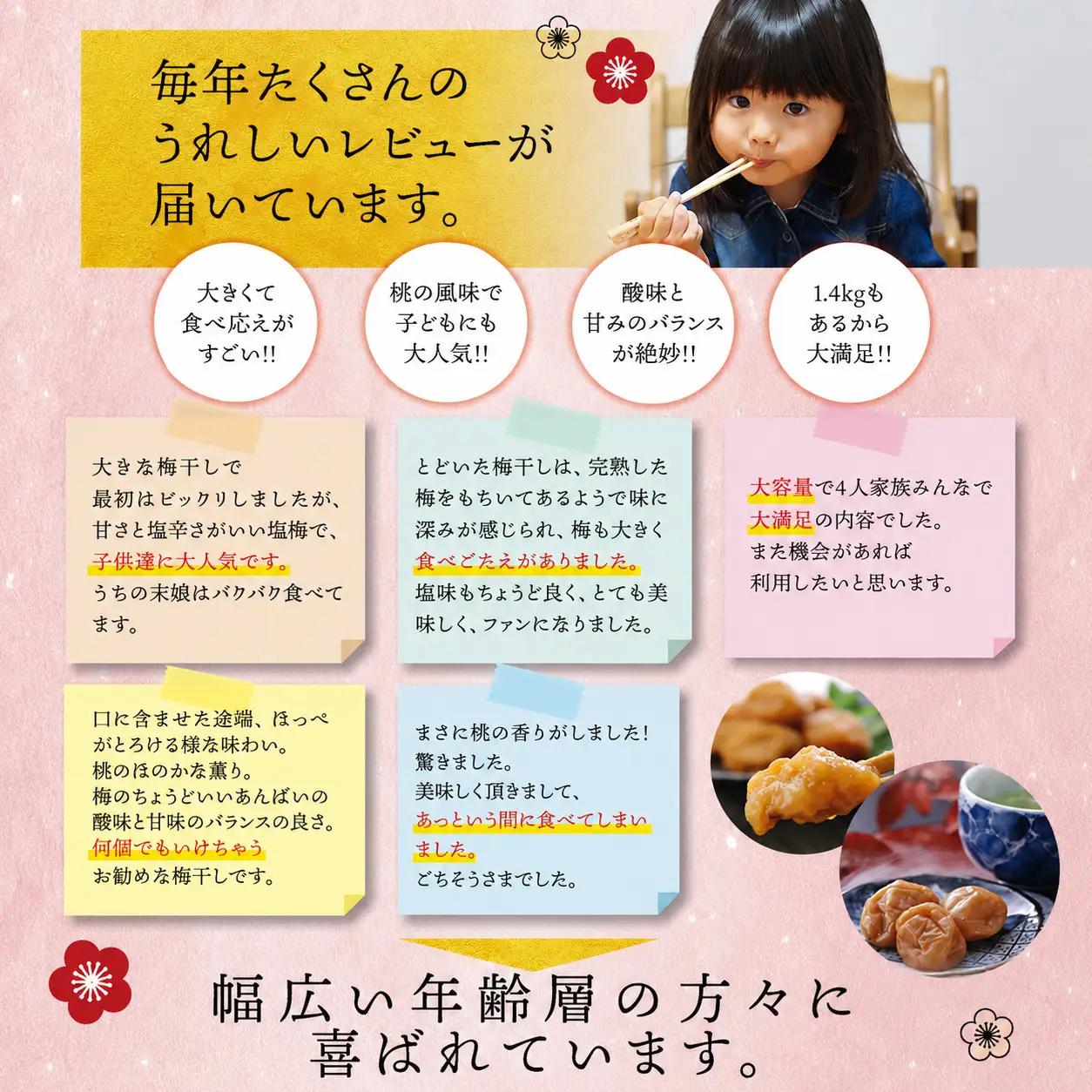 梅干し 紀州南高梅桃風味梅干し 1kg 大粒 ご家庭用【inm610C】