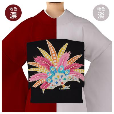 ふるさと納税 京都市 【和装振興応援プロジェクト】歳時記2月1「リオのカーニバル」京手描友禅 染帯 |  | 01