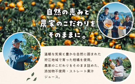 ＜農家めぐり 狩江柑橘ジュース 6選（温州みかん）＞ 温州みかん 南柑20号 愛媛県産 飲料 ジュース 国産 みかん 蜜柑 ミカン ストレートジュース 果汁 セット 詰合せ 6種 6本 企業組合かりエ