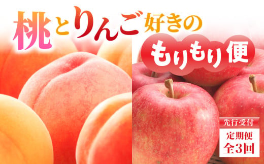 ≪先行受付≫桃とりんご好きのもりもり便【定期便全３回】 【060-T04】