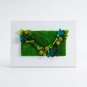 グリーンフレームL 花 お花 プリザーブドフラワー ギフト プレゼント お祝い 誕生日 お供え アレンジ インテリア 東京都 墨田区 黒フレーム