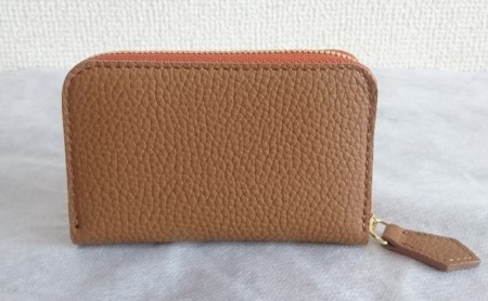 国産シュリンクレザー　ラウンドZIPコインケース ファッション小物 財布 ファスナータイプ  ﾗｲﾄﾌﾞﾗｳﾝ