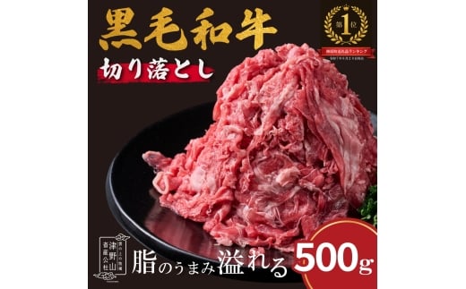 低温でも脂身がとろけるゆすはら牛切り落とし 500g　牛肉 和牛 黒毛 こま切れ オレイン酸 高知県産