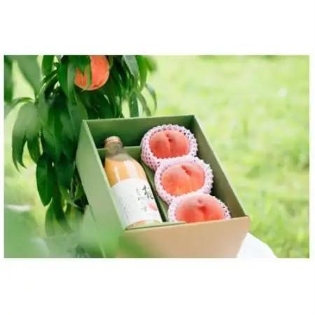 桃尽くしセット～桃3個と桃100%ジュース1本～【配送不可地域：離島】【1752123】