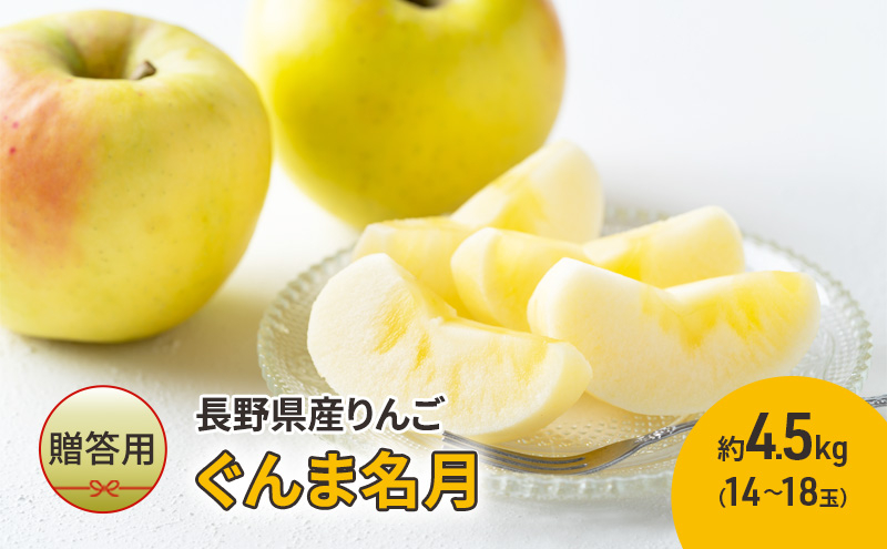 
            りんご 長野 贈答用 リンゴ ぐんま名月 約4.5kg（14玉～18玉） 産地直送 ギフト プレゼント 贈答 贈答品 贈り物 蜜 フルーツ 果物 デザート 林檎 秋 旬 信州 長野県
          