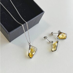 ジュエリーアイス ネックレス＆ピアスセット（オレンジ）【ネコポス対象商品】ポストイン返礼品[№5891-0665]