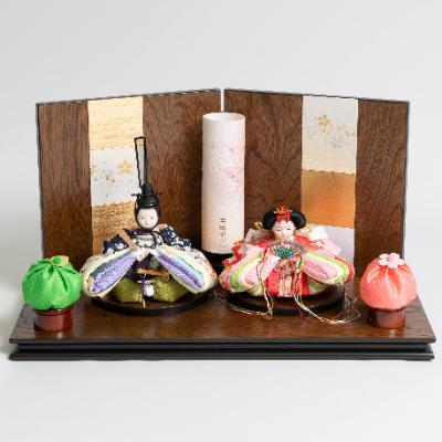 ふるさと納税 八百津町 ひな人形　「手まり雛　ころろ」紺桜　コンパクト親王飾り |  | 01