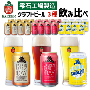 ベアレンビール 缶ビール 訳あり 3種 飲み比べ 350ml 24缶 ／ 酒 ビール クラフトビール 地ビール