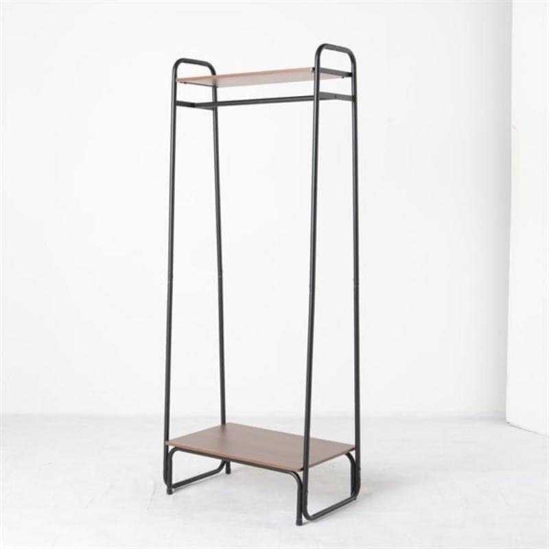 【ふるさと納税】ホームコーディ　棚付きA型ハンガーラックブラック イオンリテール 日用品