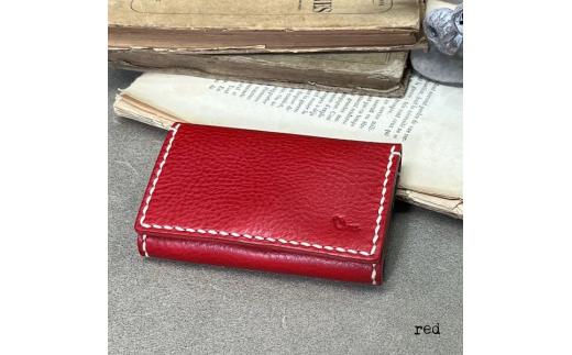 【革小物one】card case（カードケース）レッド
