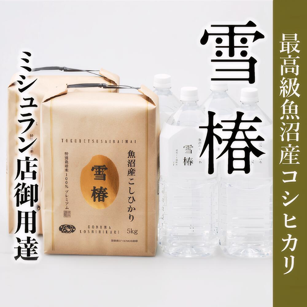 【ふるさと納税】【 至高の魚沼セット 】 最高級 魚沼産 コシヒカリ 雪椿 10kg ( 5kg × 2袋 ) ＋ 魚沼の天然水 雪椿 8L ( 2L× 4本 ) | お米 特別栽培米 魚沼 天然水 新潟県 津南町