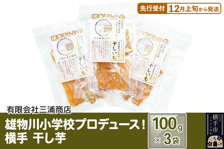 【先行受付】12月上旬から発送 横手市立雄物川小学校プロデュース！横手干し芋 100g×3袋 ゆうパケット 秋田県産 紅はるか べにはるか