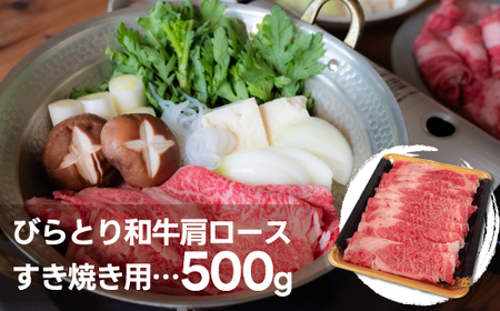 びらとり和牛肩ロースすき焼き用　500g【 ふるさと納税 人気 おすすめ ランキング 豚肉 肉 ロース 北海道 平取町 送料無料 】 BRTH026