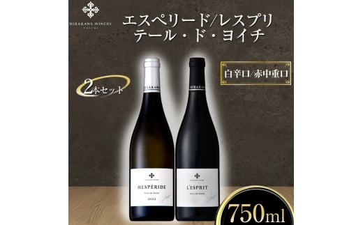 【平川ワイナリー】ワイン2本セット  エスぺリードテール・ド・ヨイチ2022・ レスプリ テール・ド・ヨイチ2024_Y090-0051