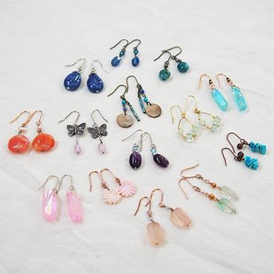 ふるさと納税 長岡京市 紗月工房ハンドメイド天然石アクセサリーよくばり5点(ピアス3点、ブレスレット、ネックレス)セット |  | 01