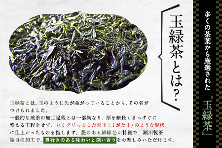 ＜特撰＞玉緑茶(たまりょくちゃ)「一番茶」《60日以内に出荷予定(土日祝除く)》100g×8本 熊本県 大津町産 株式会社 瀬川製茶