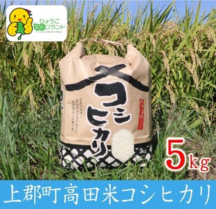 令和6年産 上郡町高田米コシヒカリ 5kg | お米 米 おこめ こめ 白米 こしひかり 精米 ご飯 白飯 5キロ 兵庫県 上郡町
