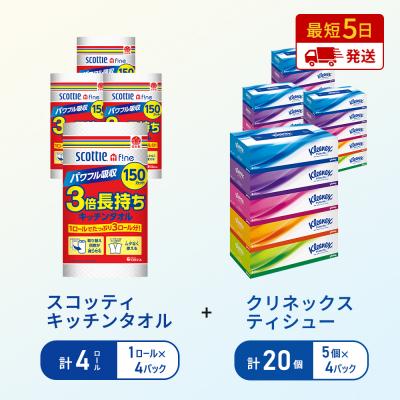 ふるさと納税 岩沼市 ティッシュ+キッチンペーパー4P[No.5704-1800]